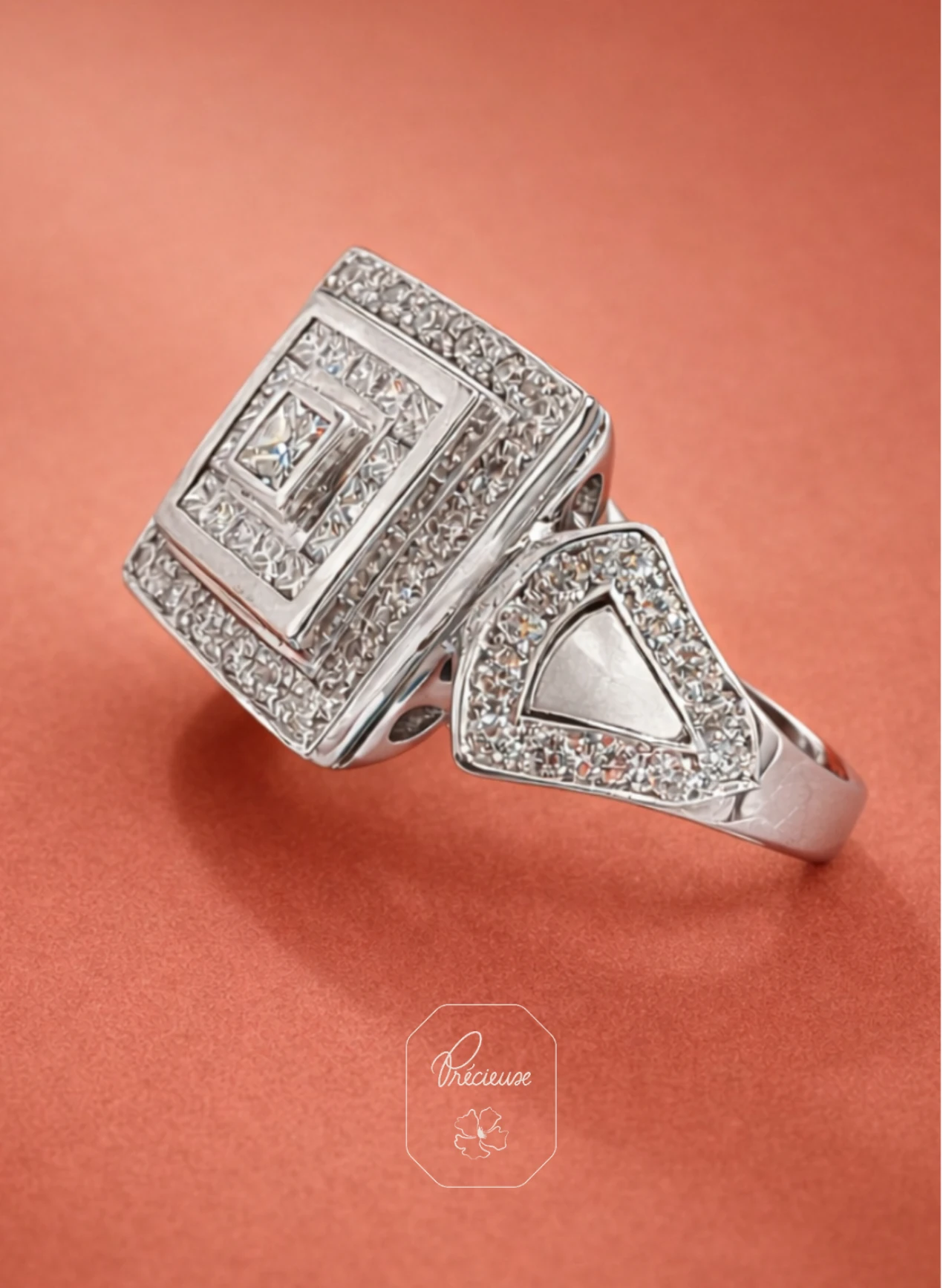 Bague en or 18 carats sertie de diamants certifiés GIA/HRD, atelier Précieuse, Bordeaux